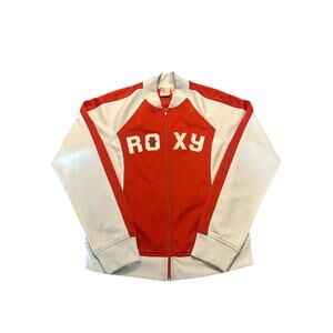 Vintage Y2K 2000’S Roxy Track Jacket Zip Up Beige & Orange Medium